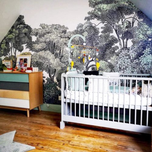 chambre enfant avec panoramique végétal